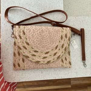 Elegant Pink Woven Women's Bag
